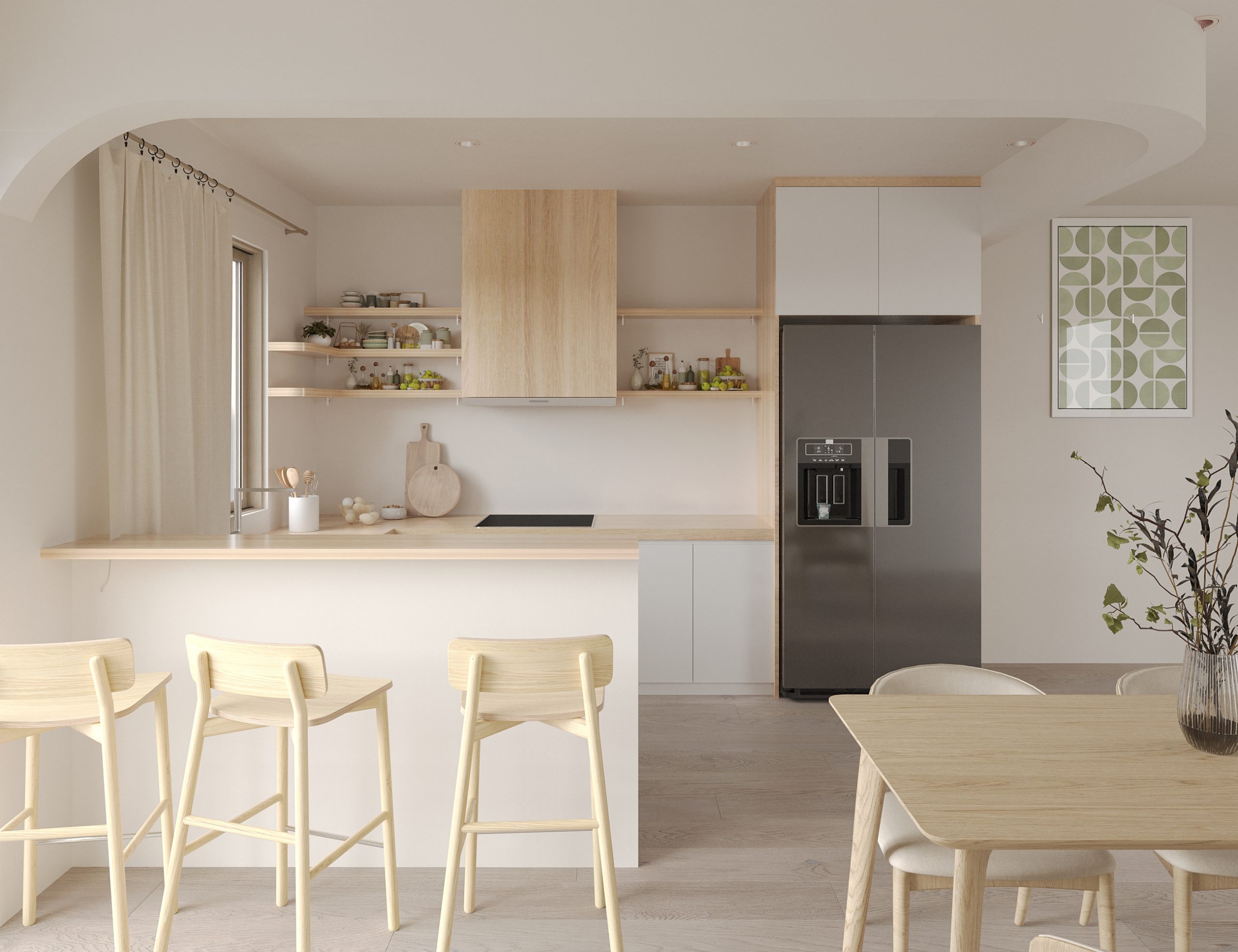 Tủ bếp từ tấm nhựa nội thất Bento