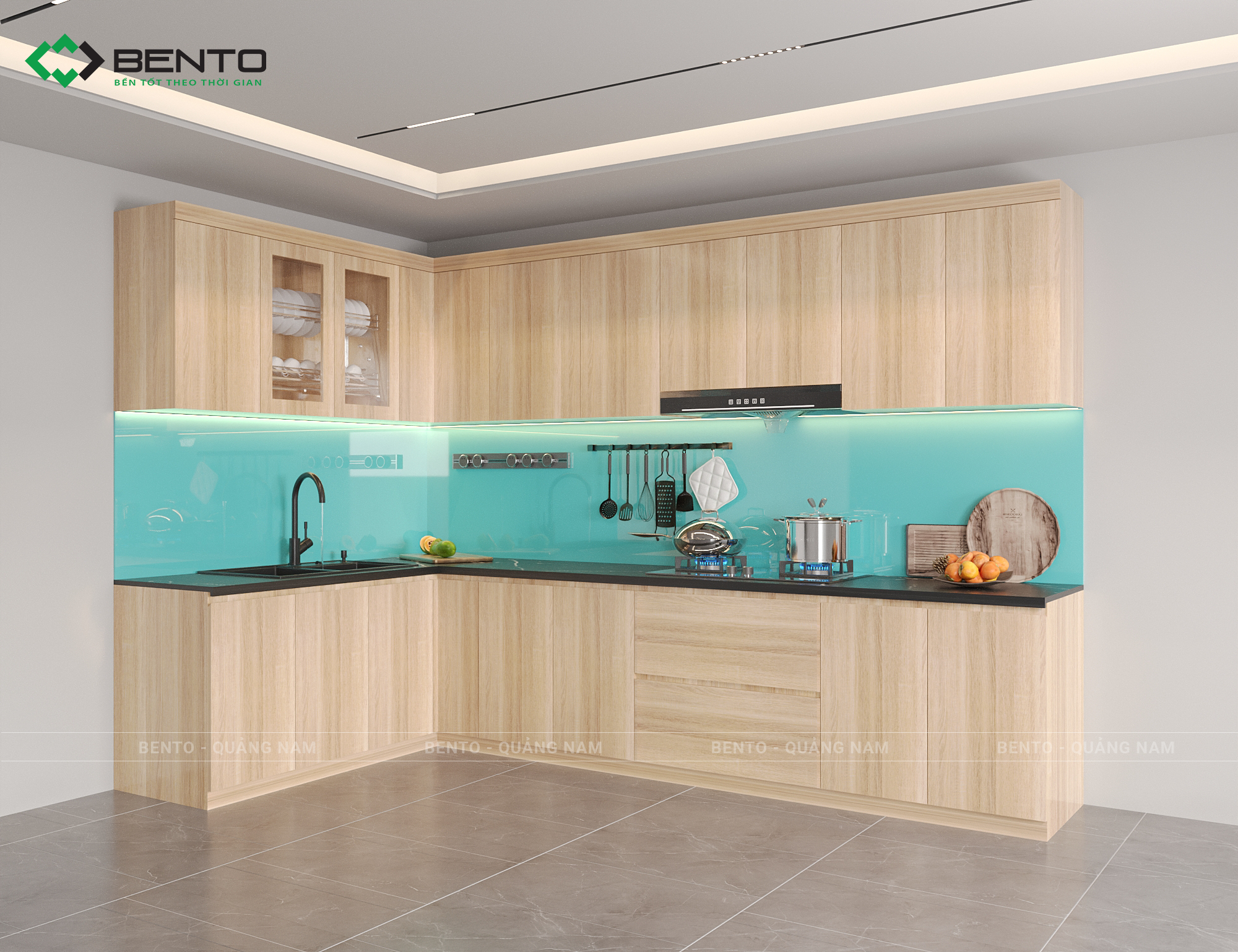 Tủ bếp Vân gỗ sồi BT 802