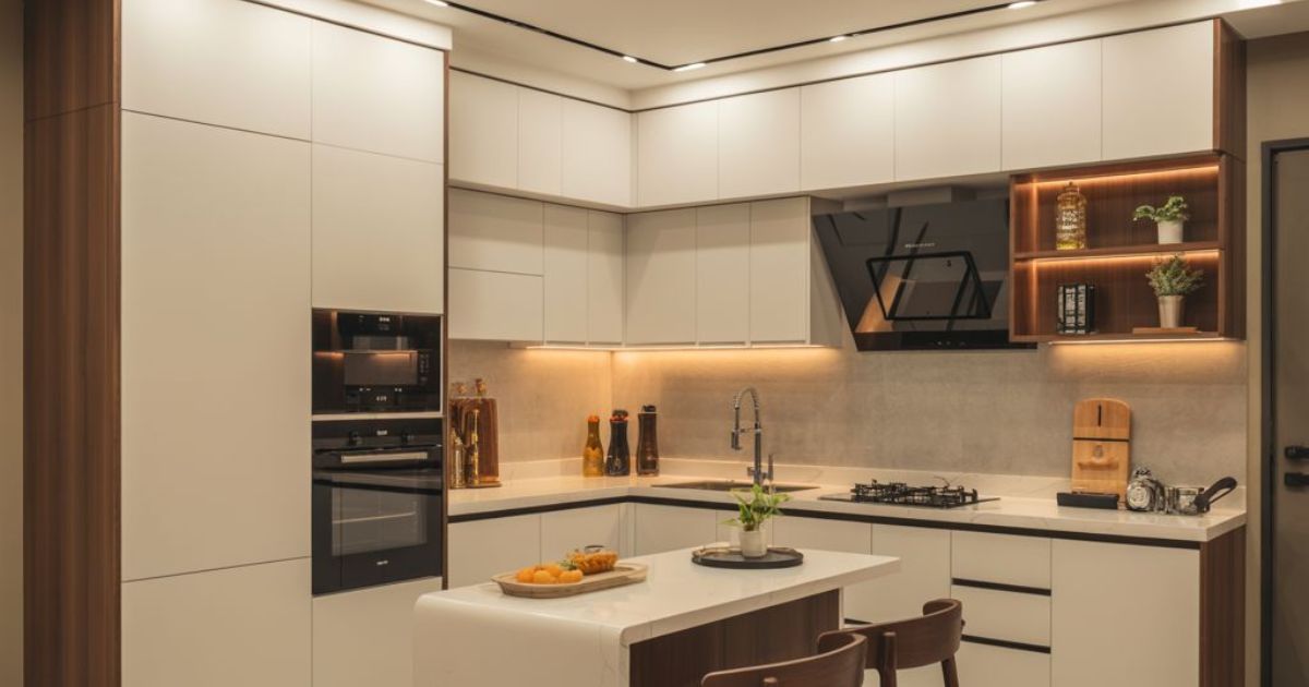 Các mẫu tủ bếp nhựa chữ L được nhiều gia đình lựa chọn nhờ tối ưu không gian góc