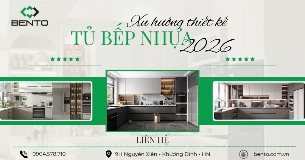 Xu hướng thiết kế tủ bếp nhựa 2026