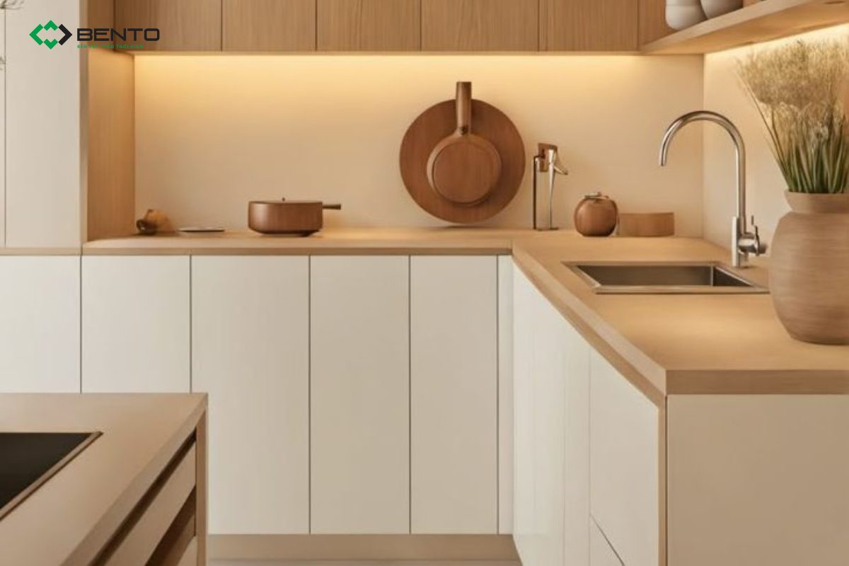 Tủ bếp nhựa cánh phẳng