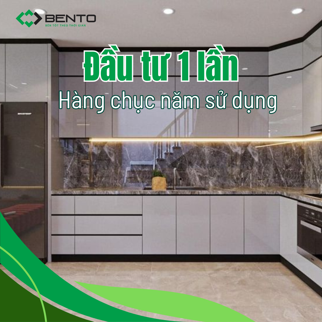 Tủ bếp nhựa Bento đầu tư 1 lần dùng hàng chục năm