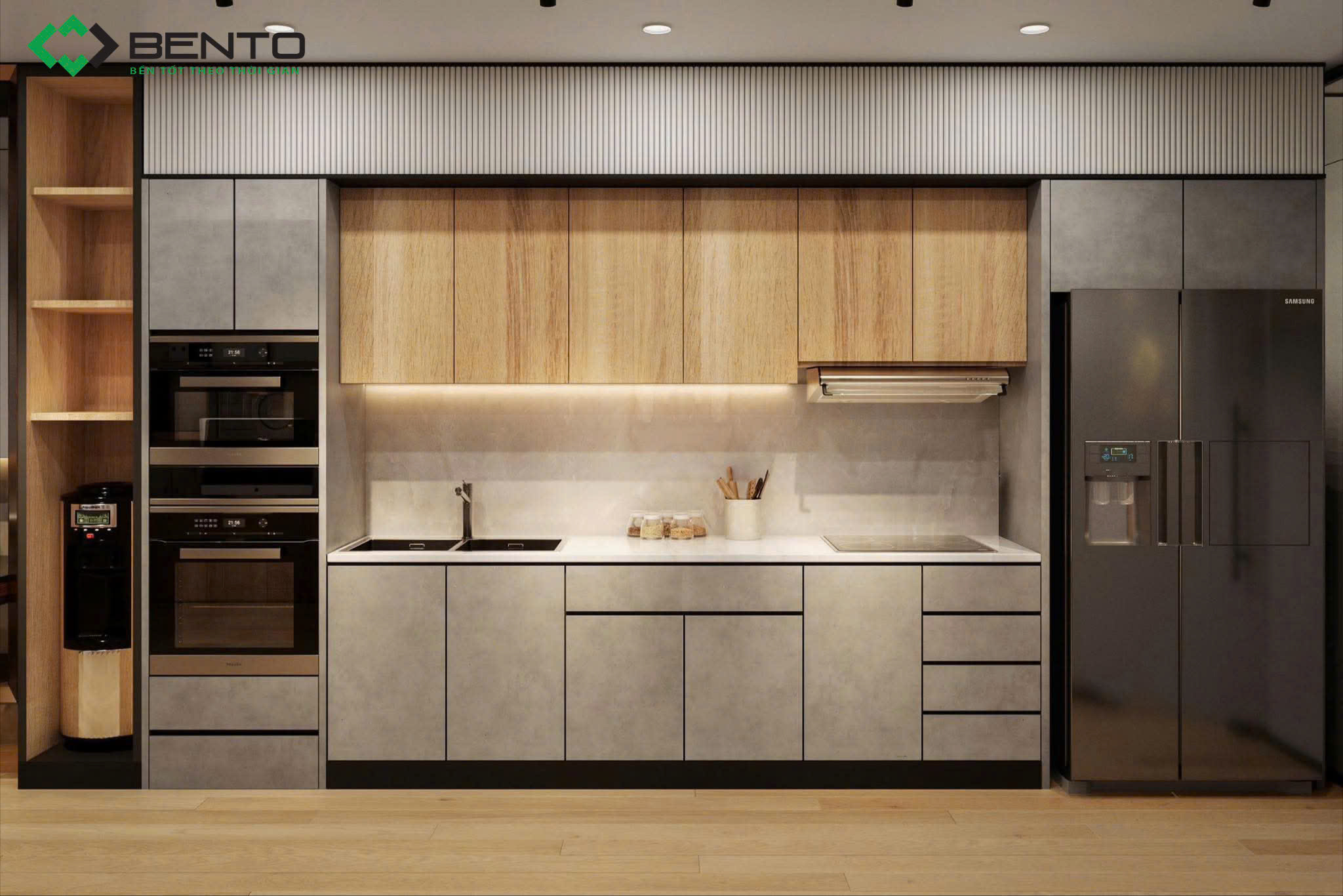Công trình tủ bếp tấm nhựa nội thất Bento