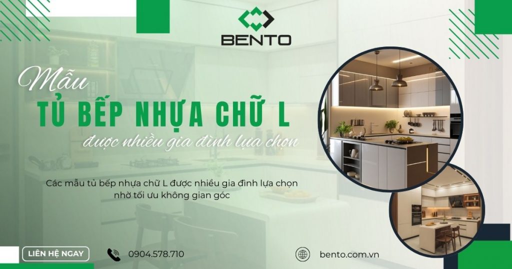 Các mẫu tủ bếp nhựa chữ L được nhiều gia đình lựa chọn nhờ tối ưu không gian góc