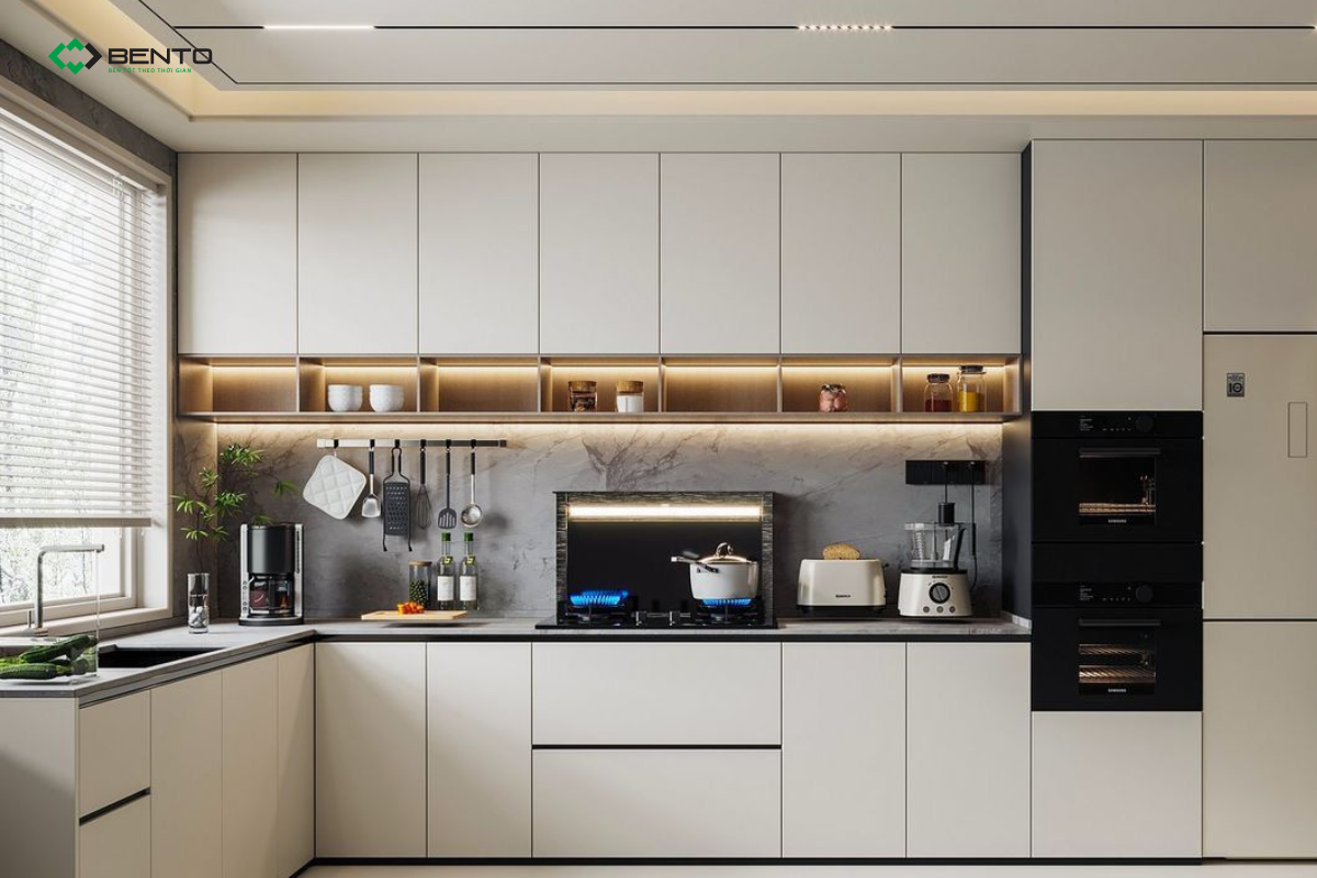 Tủ bếp nhựa từ tấm nhựa nội thất Bento