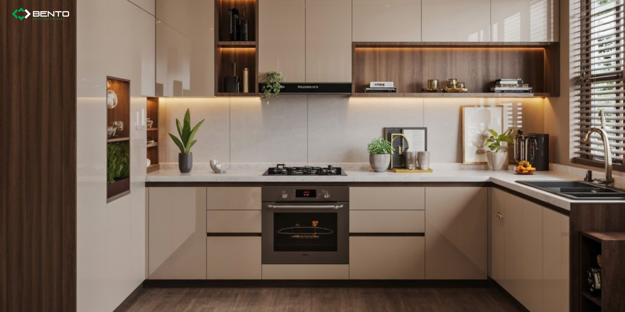 Tủ bếp nhựa Bento sang trọng 