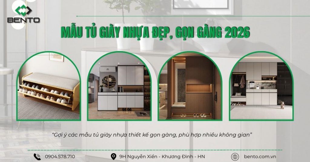 Gợi ý các mẫu tủ giày nhựa thiết kế gọn gàng, phù hợp nhiều không gian