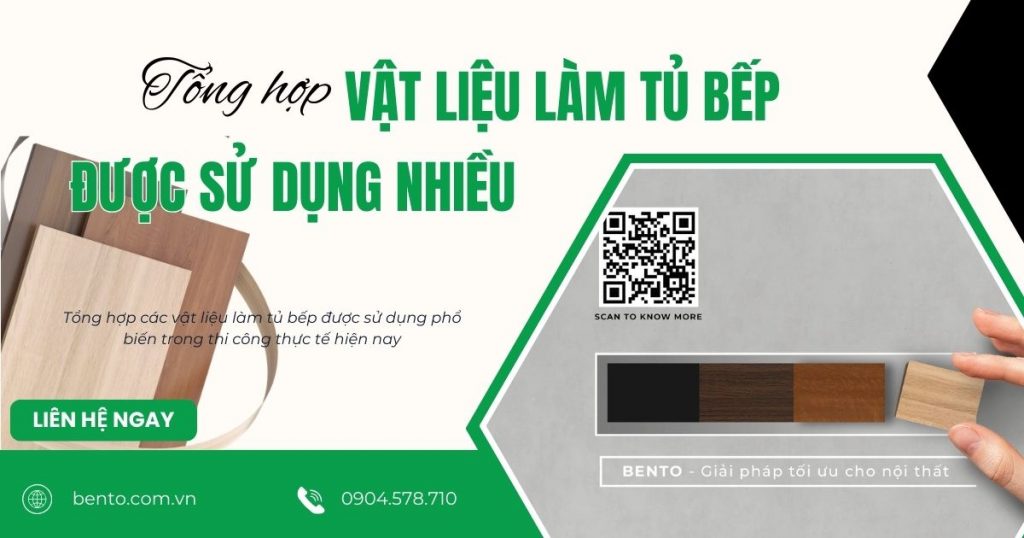 Tổng hợp các vật liệu làm tủ bếp được sử dụng phổ biến trong thi công thực tế hiện nay
