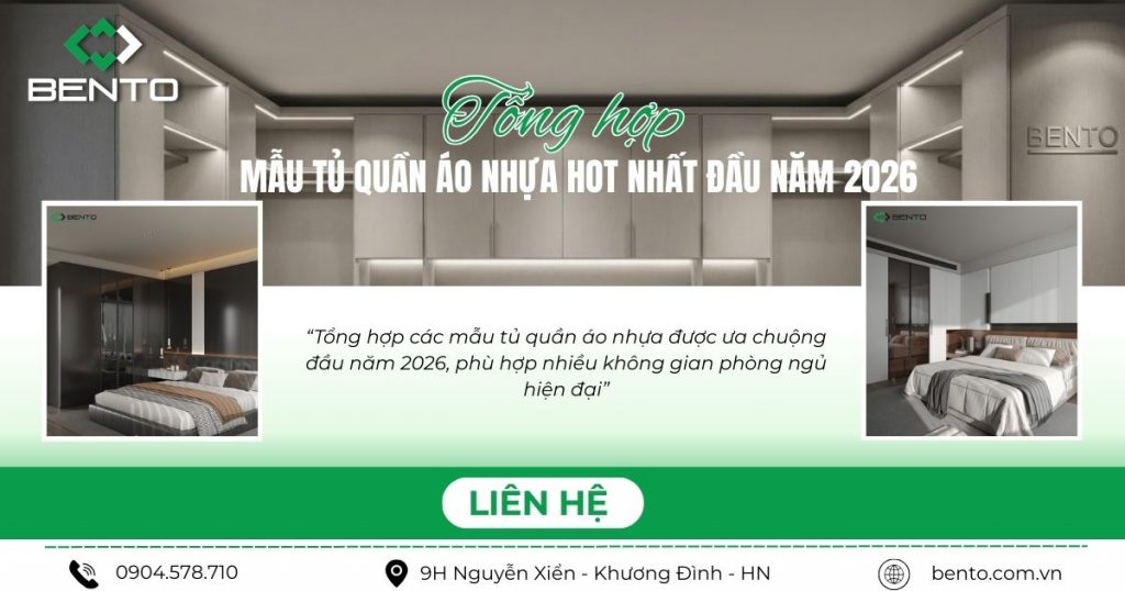 Tổng hợp các mẫu tủ quần áo nhựa được ưa chuộng đầu năm 2026, phù hợp nhiều không gian phòng ngủ hiện đại