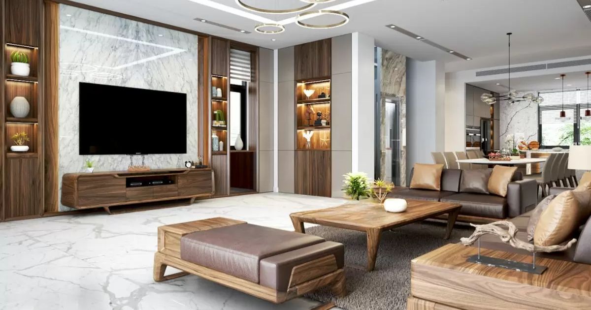 Gợi ý 10 mẫu phòng khách và phòng ngủ kết hợp tấm ốp nano và nội thất nhựa đẹp, dễ thi công