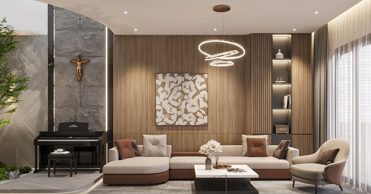 Gợi ý 10 mẫu phòng khách và phòng ngủ kết hợp tấm ốp nano và nội thất nhựa đẹp, dễ thi công