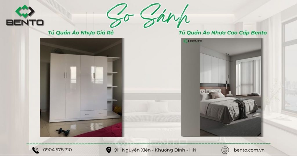So sánh tủ quần áo nhựa giá rẻ và tủ quần áo nhựa cao cấp BENTO để lựa chọn phù hợp ngân sách